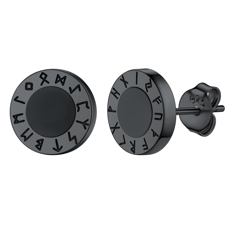 Black Onyx Diamond Stud Earrings for Sterling Silver