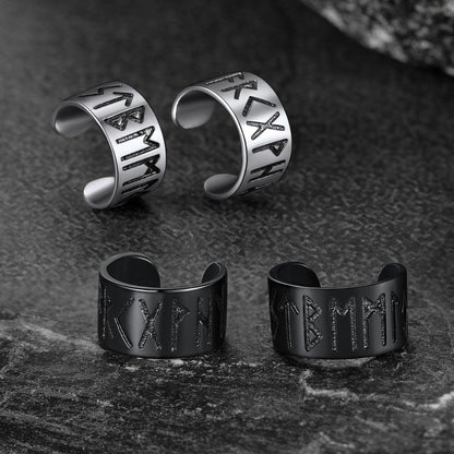 Norse Viking Runes Ear Cuff Earrings for in Sterling Silver
