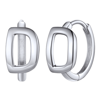 Sterling Silver Initial Letter A-z Hoop Earrings for