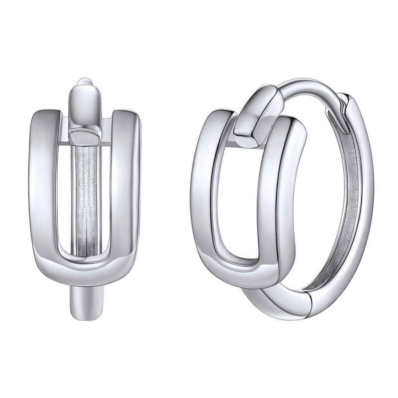 Sterling Silver Initial Letter A-z Hoop Earrings for