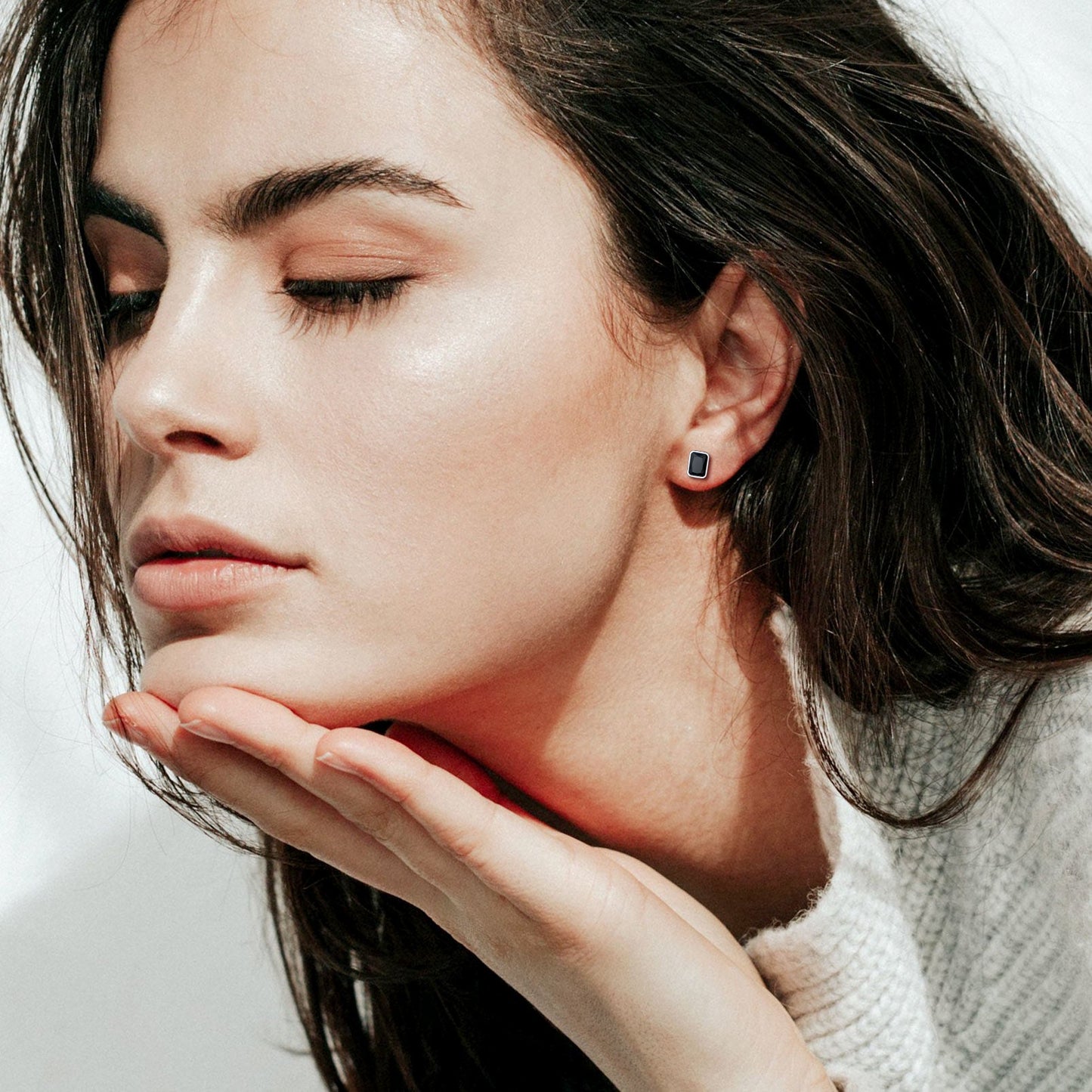 Flash Sterling Silver Stud Earrings for