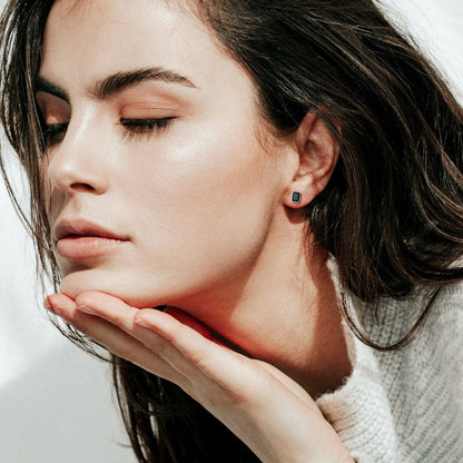 Flash Sterling Silver Stud Earrings for