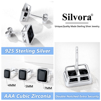 Flash Sterling Silver Stud Earrings for
