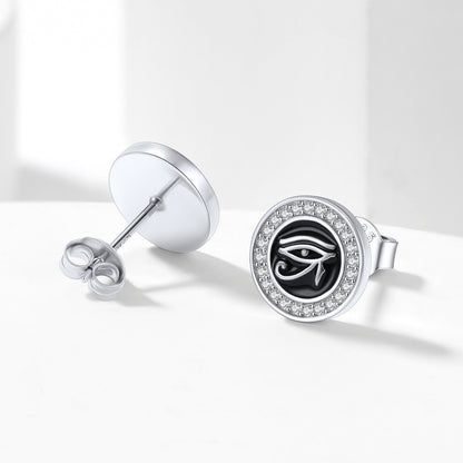 Sterling Silver Eye of Ra Stud Earrings for