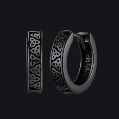 Sterling Silver Celtic Knot Huggie Hoop Earrings for