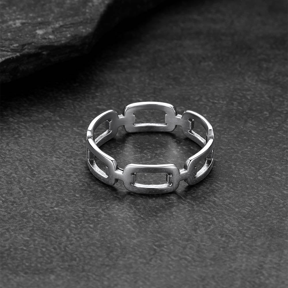 925 Sterling Silver Chain Link Rings for