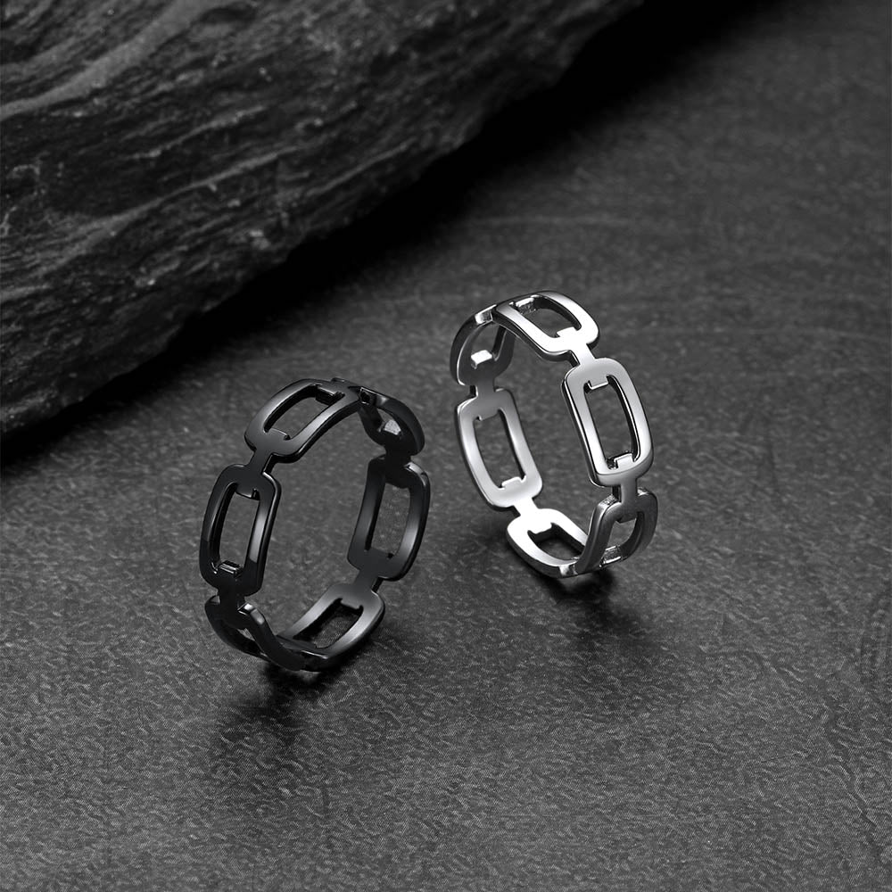 925 Sterling Silver Chain Link Rings for