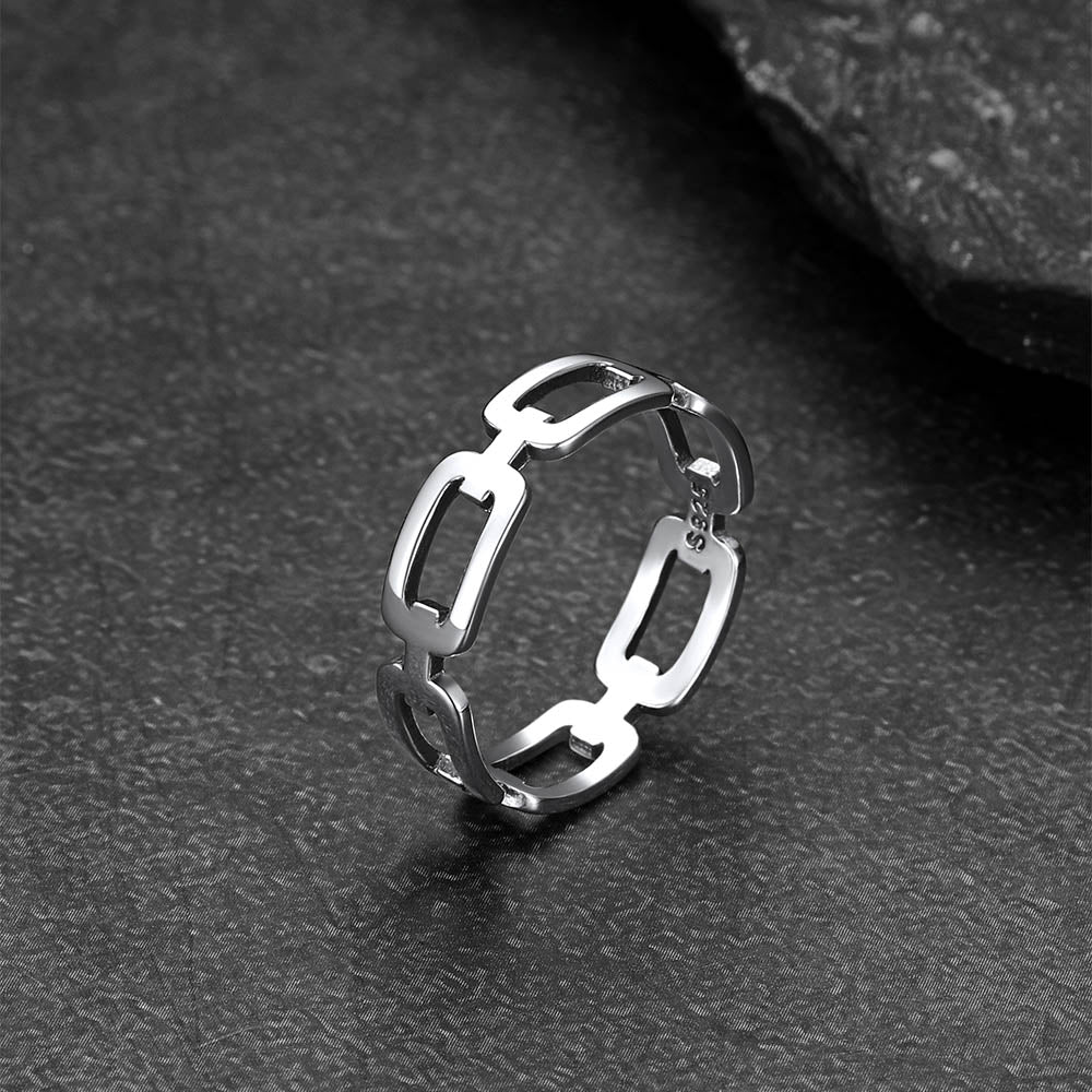 925 Sterling Silver Chain Link Rings for