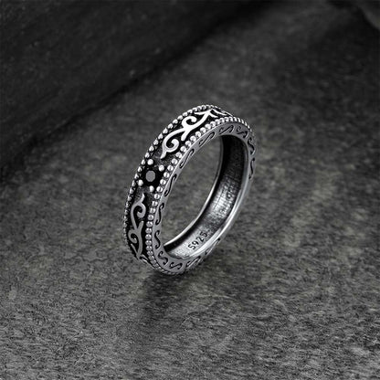 Sterling Silver Black Onyx Celtic Ring for