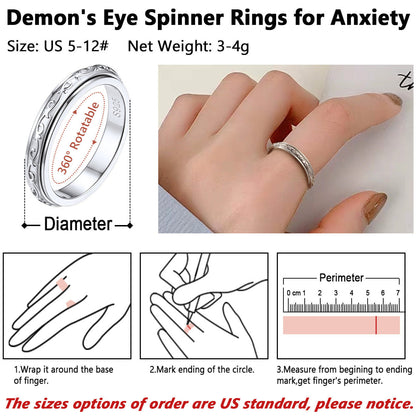 Sterling Silver Celtic Fidget Anxiety Band Ring for Couple