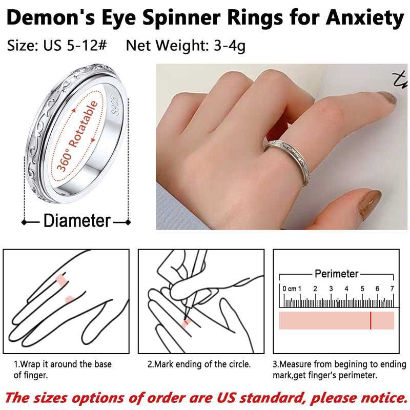 Sterling Silver Celtic Fidget Anxiety Band Ring for Couple
