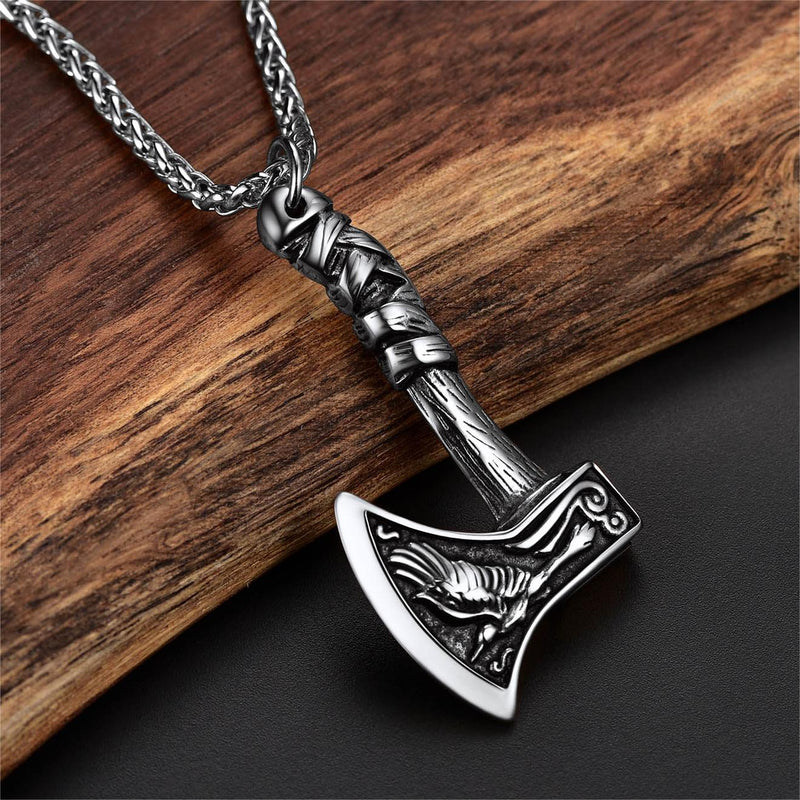 Norse Viking Battle Axe Necklace Amulet Jewelry for