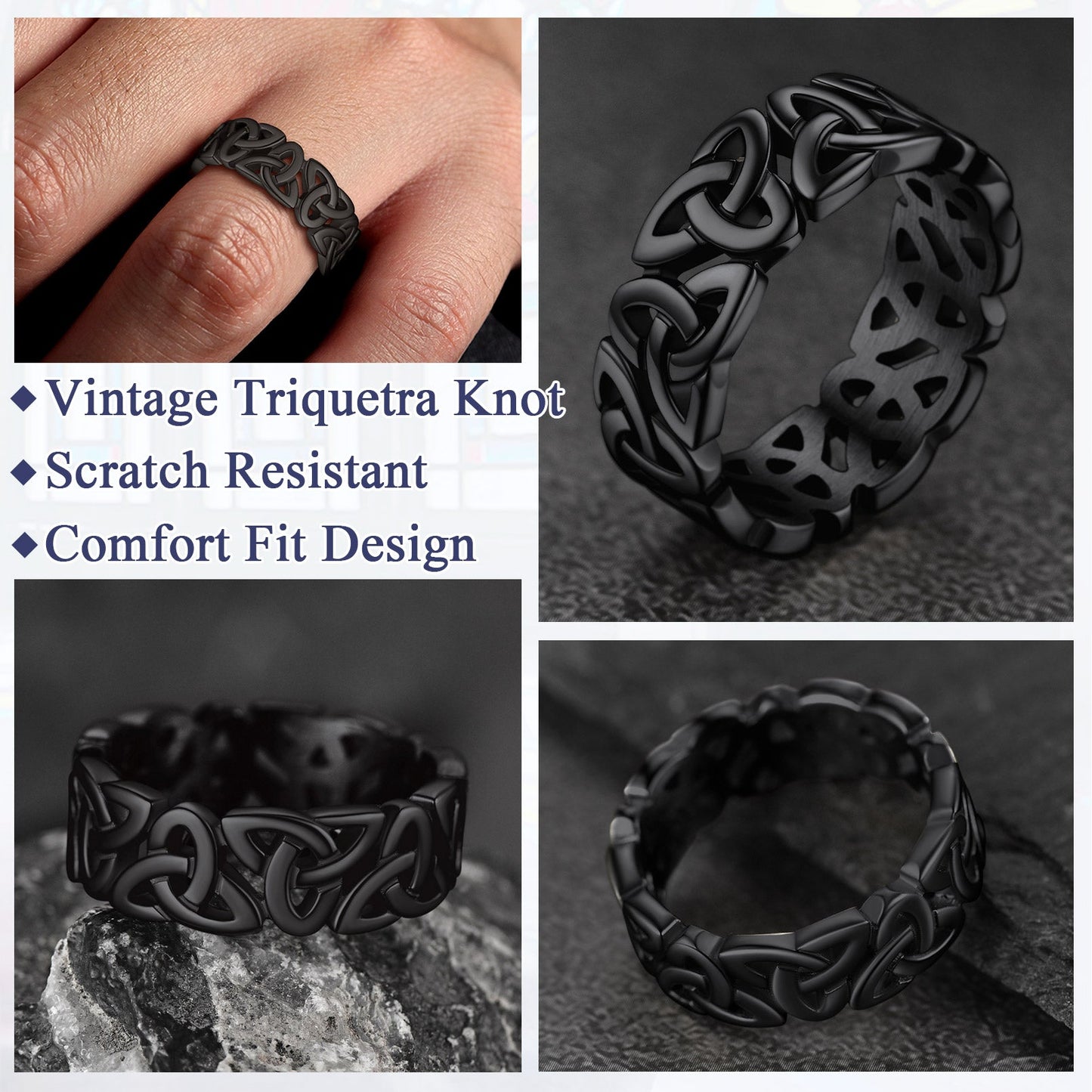 Irish Triquetra Celtic Knot Ring for