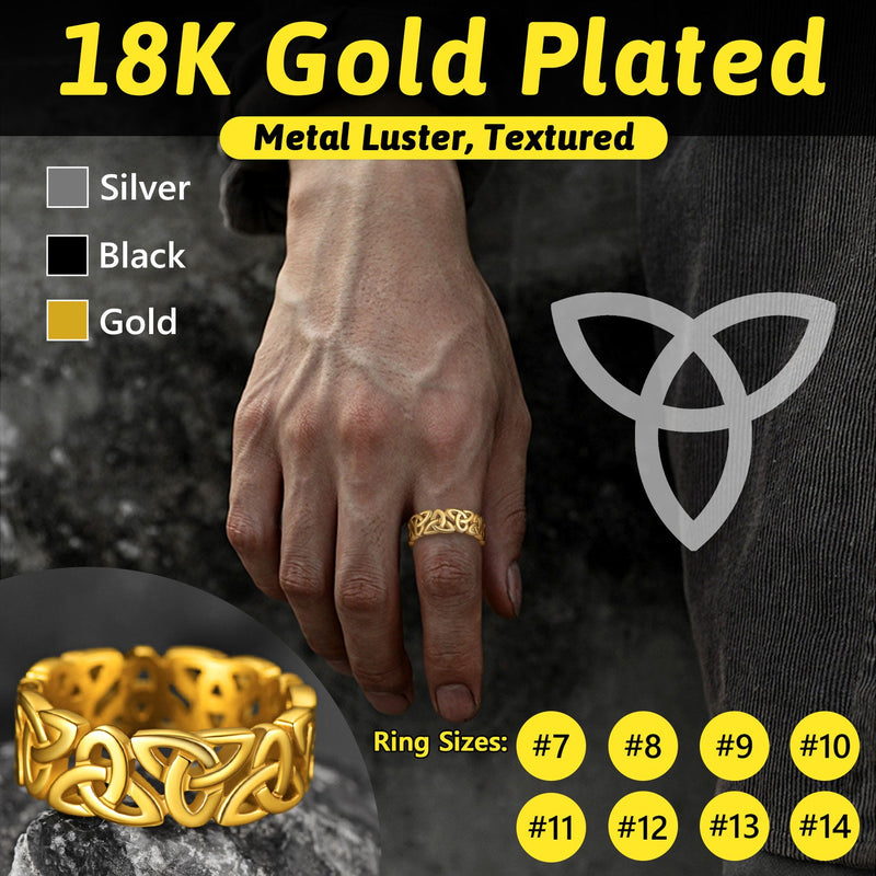 Irish Triquetra Celtic Knot Ring for