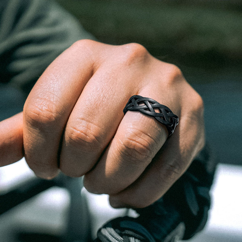Irish Celtic Knot Band Ring Stainless Steel for
