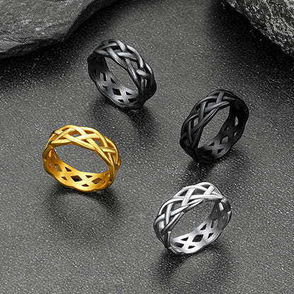 Irish Celtic Knot Band Ring Stainless Steel for