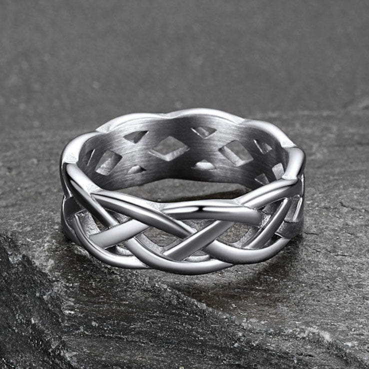 Irish Celtic Knot Band Ring Stainless Steel for