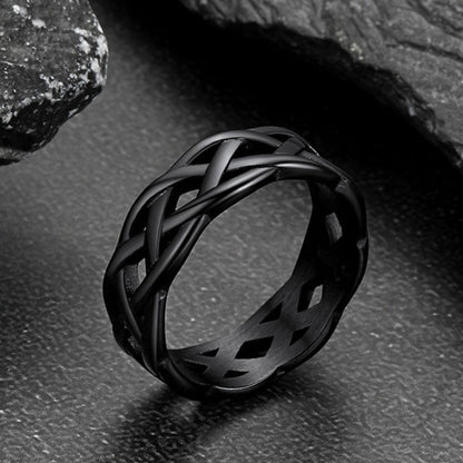 Irish Celtic Knot Band Ring Stainless Steel for