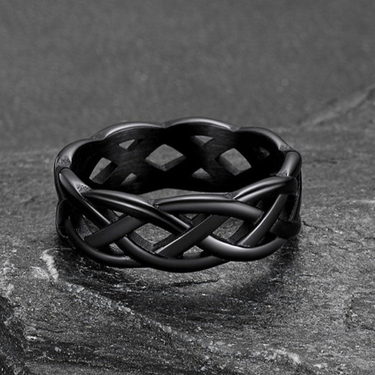 Irish Celtic Knot Band Ring Stainless Steel for