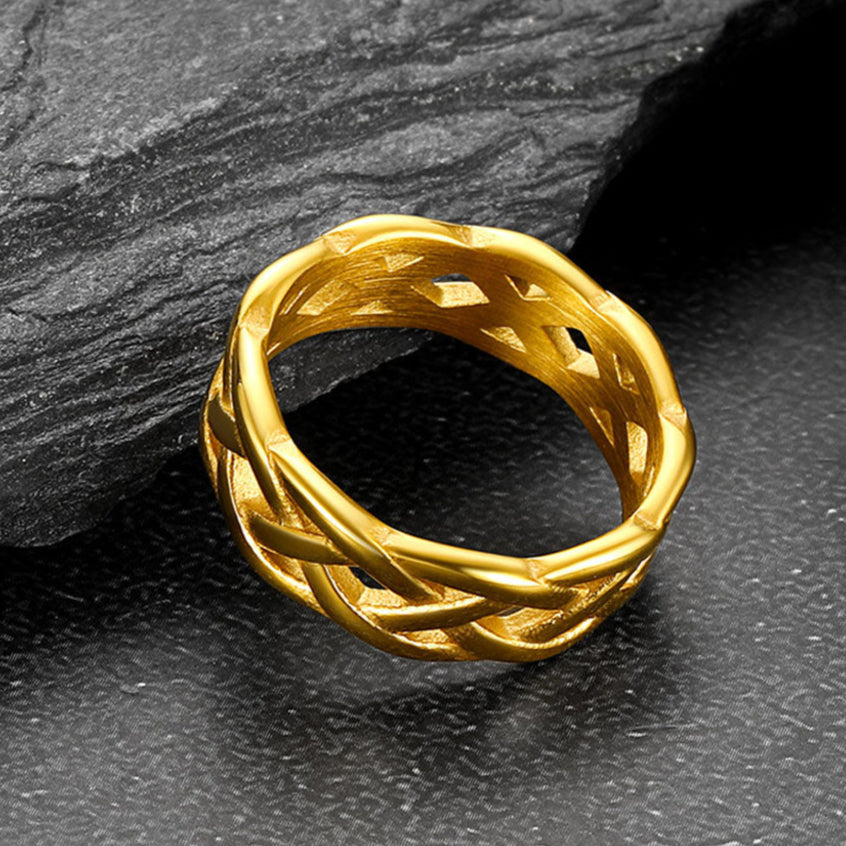 Irish Celtic Knot Band Ring Stainless Steel for