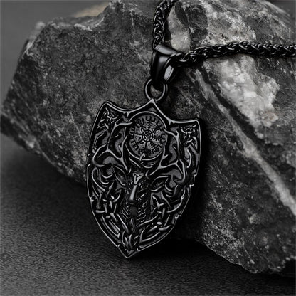 Flash Norse Viking Compass Deer Necklace for