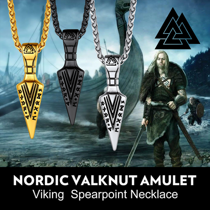 Viking Odin Gungnir Sword Necklace With Runes for
