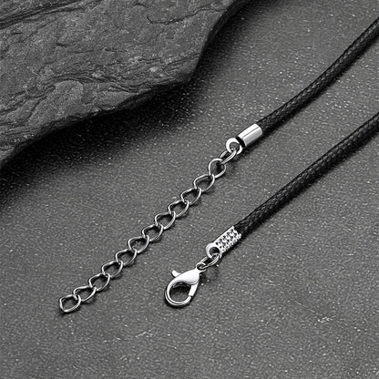 Dragon Circle Necklace With Leather Chain for