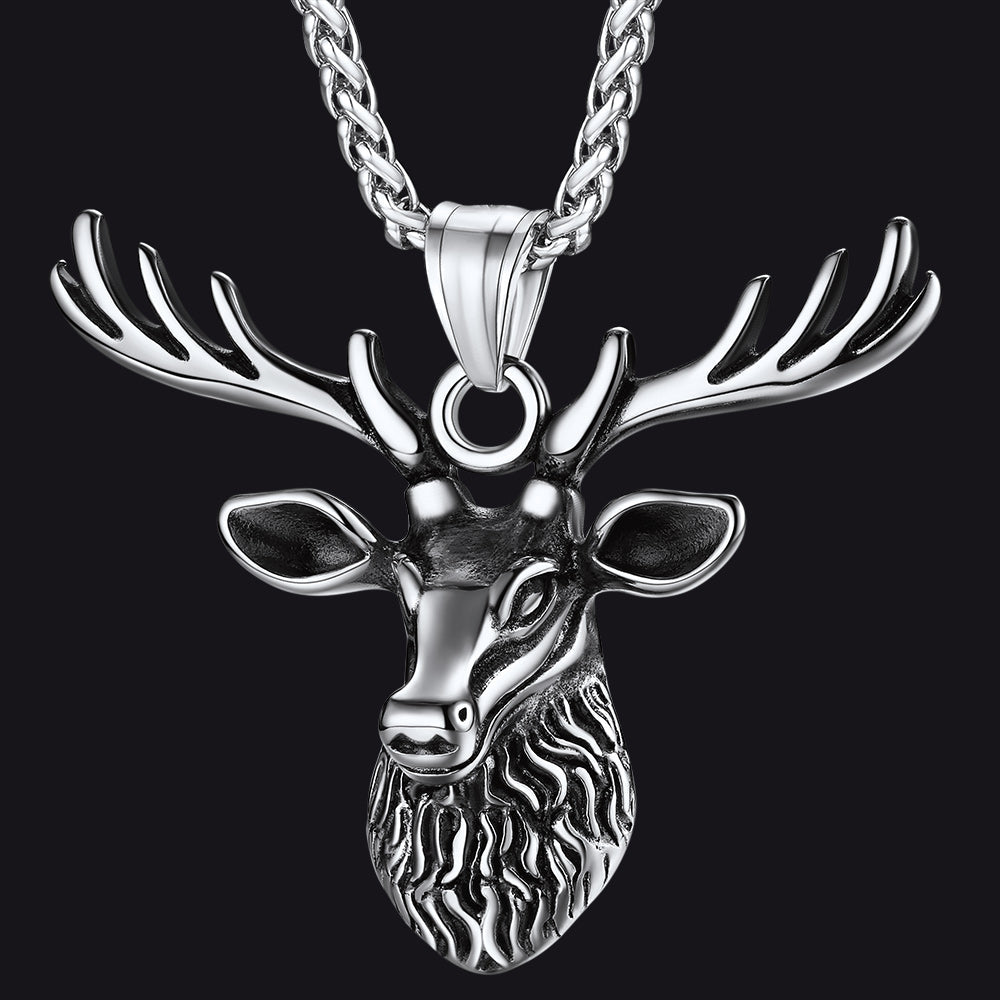 Viking Deer Necklace Pendant for