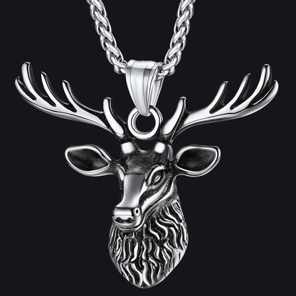 Viking Deer Necklace Pendant for