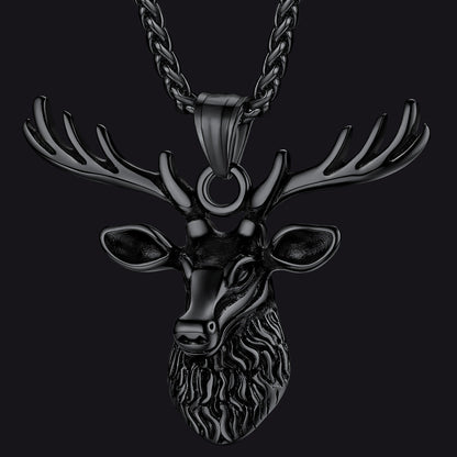 Viking Deer Necklace Pendant for