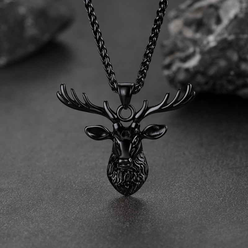 Viking Deer Necklace Pendant for