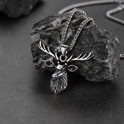 Viking Deer Necklace Pendant for