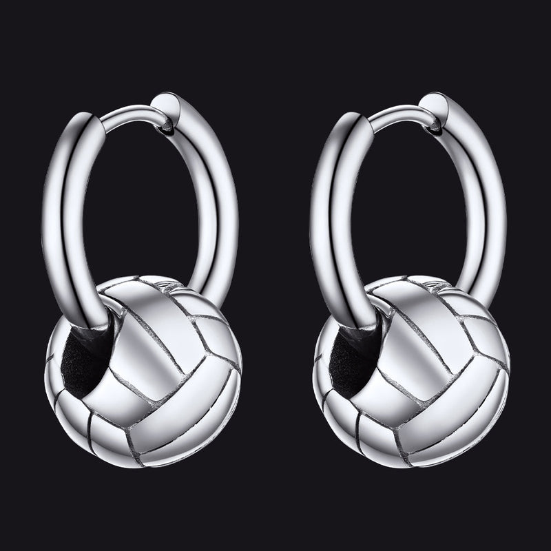 Flash Volleyball Dangle Hoop Earrings for