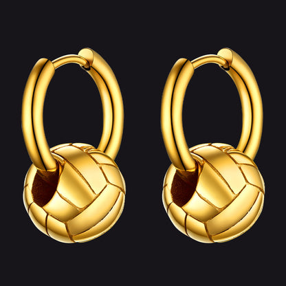Flash Volleyball Dangle Hoop Earrings for