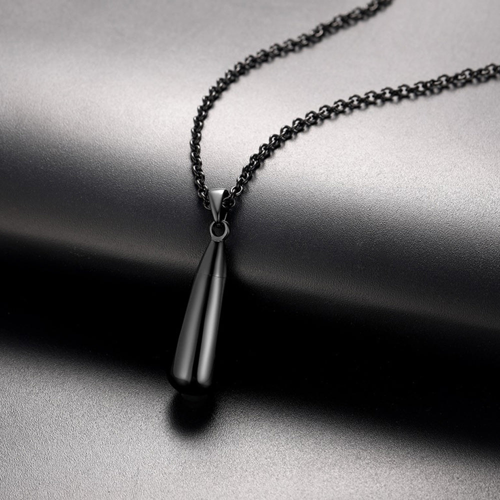 Engraved Cremation Tear Drop Urn Necklace for Ashes for