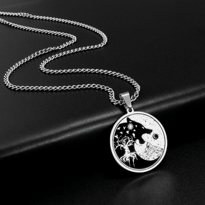 The Wolf Howling at the Moon Necklace