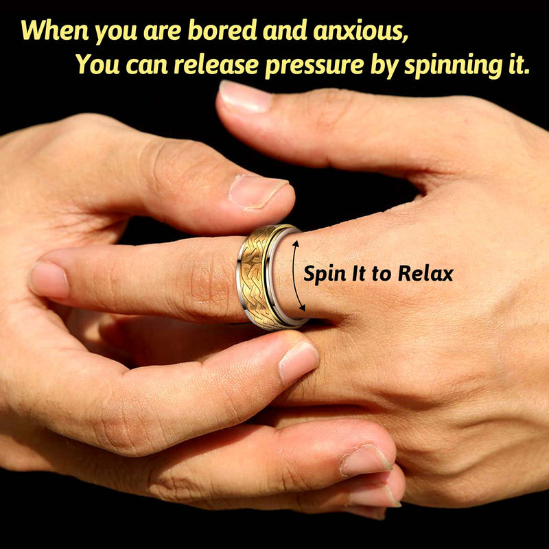 Celtic Knot Spinner Ring Anxiety Rotatable Ring for