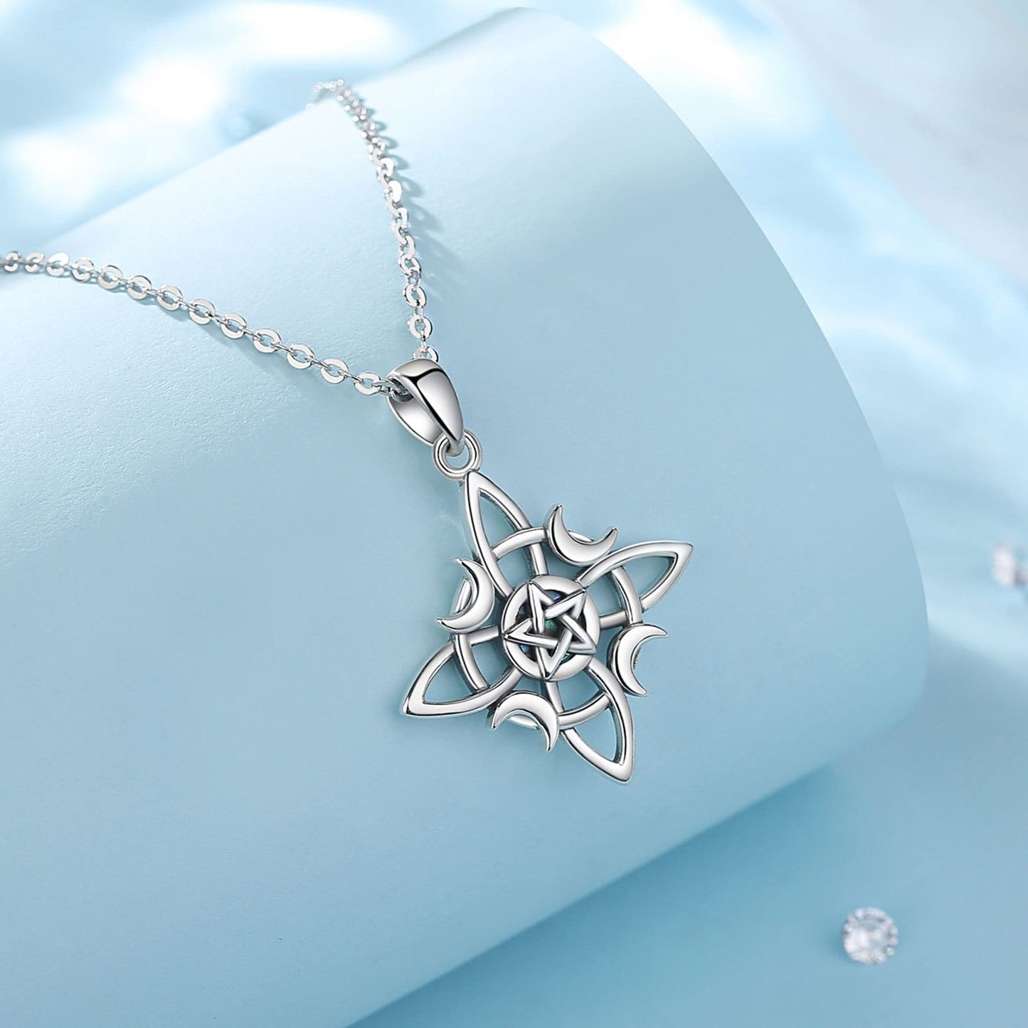 Pentacle Witches Knot Protection Necklace