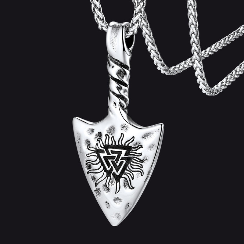 Flash Viking Gungnir Necklace With Valknut Amulet Jewelry for