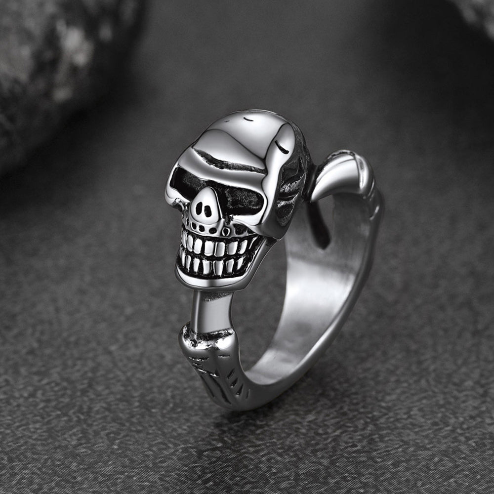 Faithheart Gothic Skull Ring Biker Ring for