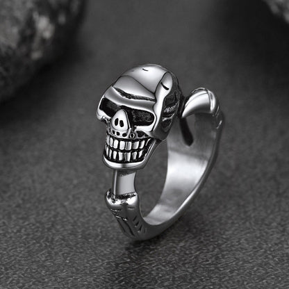Faithheart Gothic Skull Ring Biker Ring for