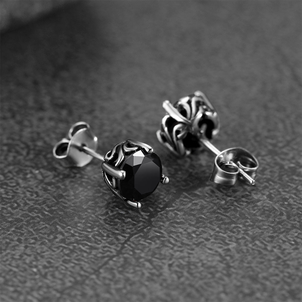 Celtic Ruby Stud Earrings for in Stainless Steel