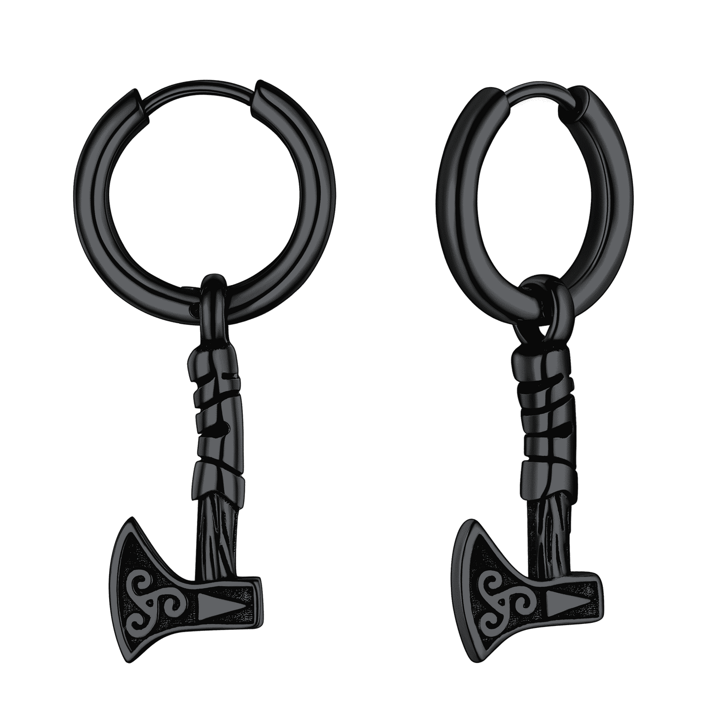 Battle Axe Viking Dangle Hoop Earrings for