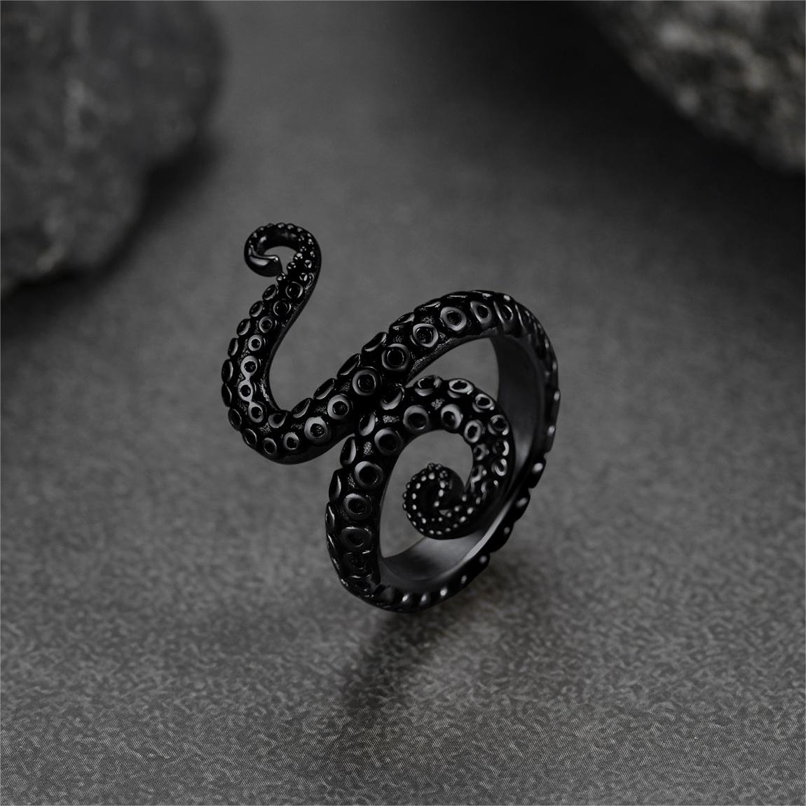 Punk Octopus Tentacle Ring for in Stainless Steel