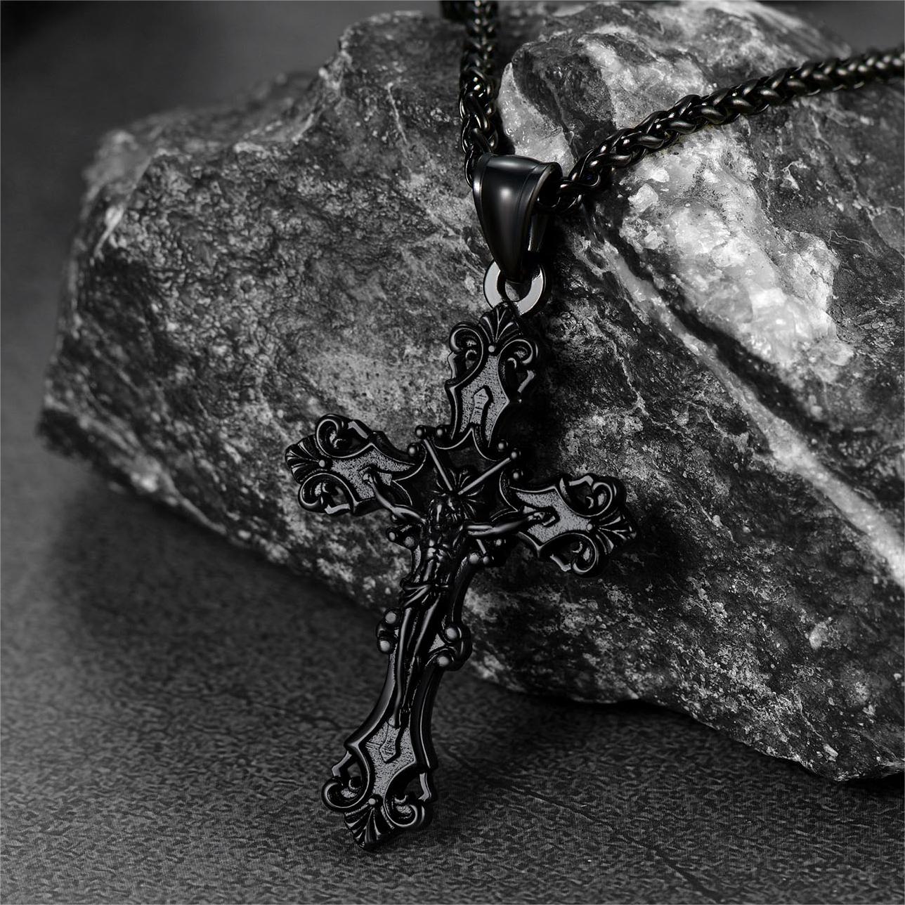 Crucifix Cross Necklace Jesus Pendant for