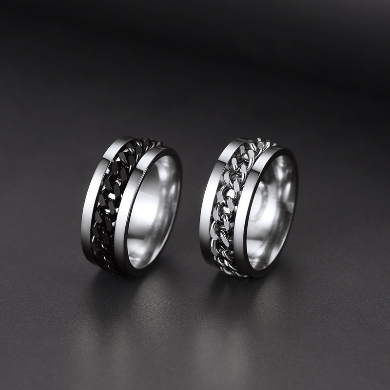 Cuban Chain Fidget Ring for Anxiety