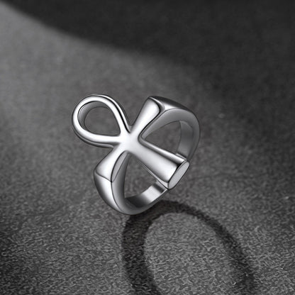 Egyptian Coptic Ankh Cross Stainless Steel Ring for