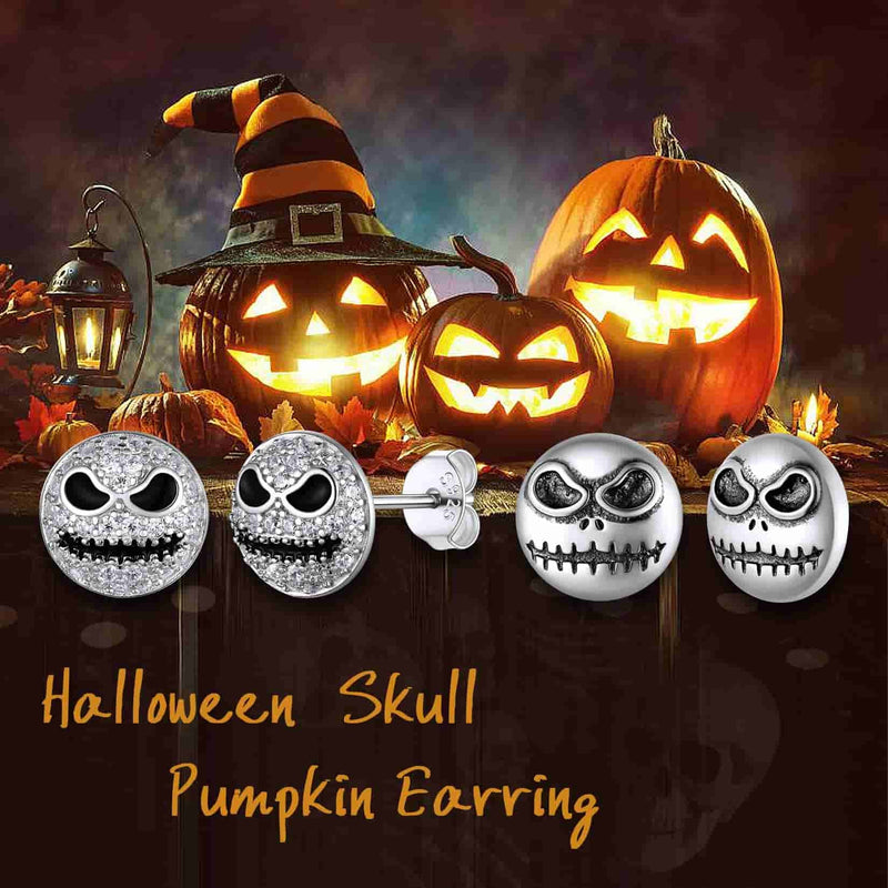 Halloween Jack Skellington Earrings for in Sterling Silver