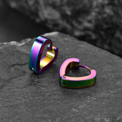 Flash Small Heart Piercing Huggie Hoop Earrings Set for 4 Pairs