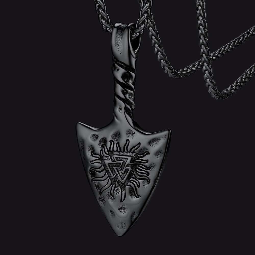 Flash Viking Gungnir Necklace With Valknut Amulet Jewelry for